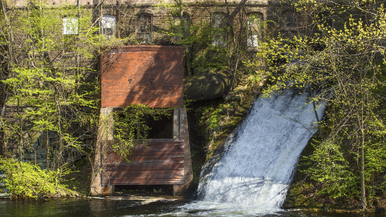 The historic Dart's Stone Mill on the Hockanum River