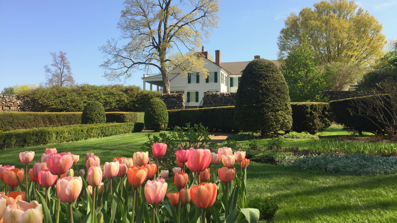View of the gardens on the property of the Hill-Stead Museum