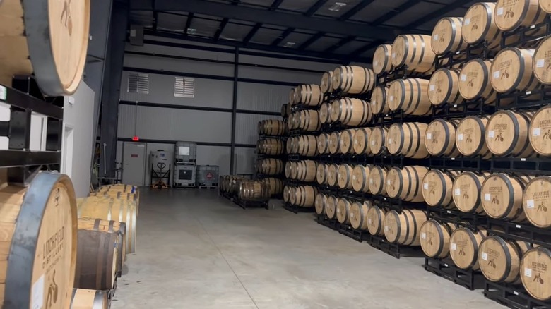 Casks at the Litchfield Distillery in Connecticut.