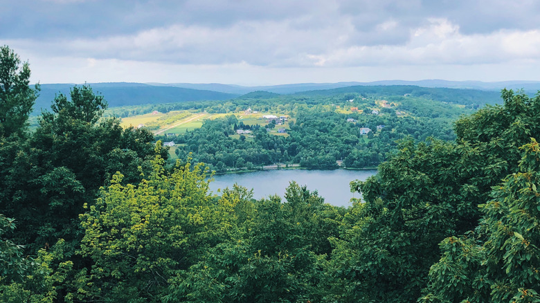 Summer Views from Mount Tom State Park tower in the towns of Washington, Litchfield, and Morris, Connecticut