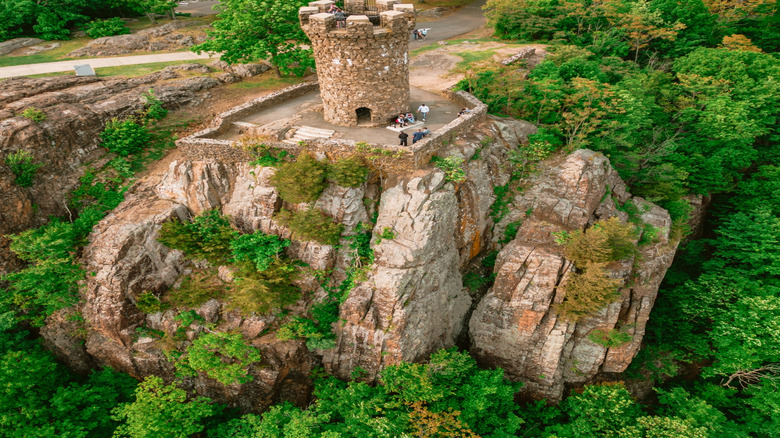 Castle Craig tower at Hubbard Park during early fall