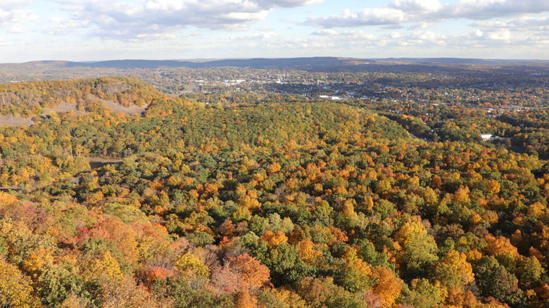 Hubbard Park in Meriden, Connecticut in the fall
