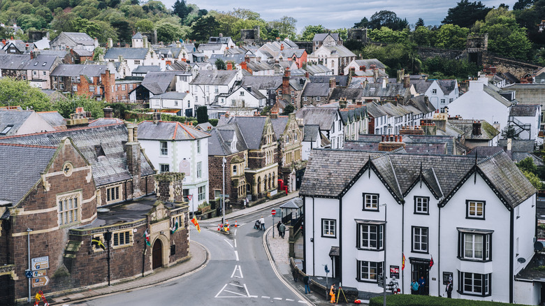 Buildings in the town center of Conwy, Wales
