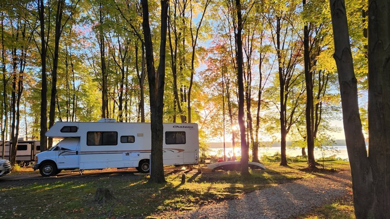 A campground at Mosquito Lake State Park near Cortland, Ohio