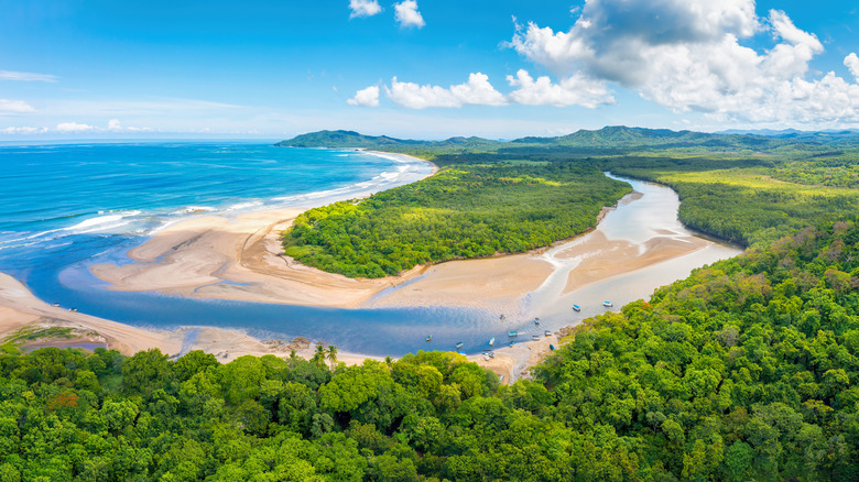 Estuary meets sea on north side of Tamarindo Beach