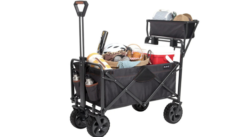 Costco product image for the Mac Sports Deluxe Push Pull Folding Wagon with Brakes