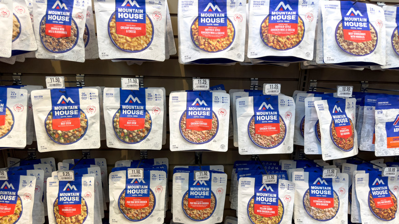 Bags of Mountain House meals