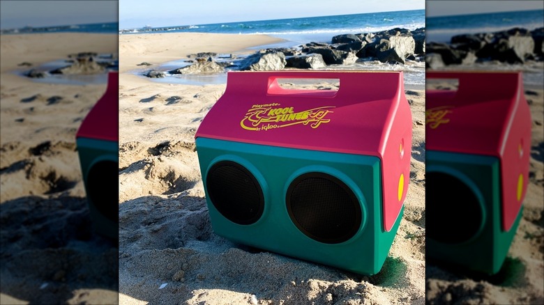 Igloo KoolTunes cooler on a beach