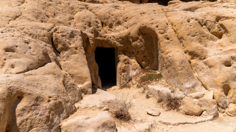 One of the Matala caves where hippies lived in the '60s and '70s