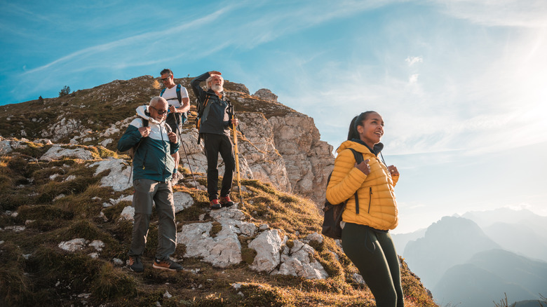 People hiking in the mountains