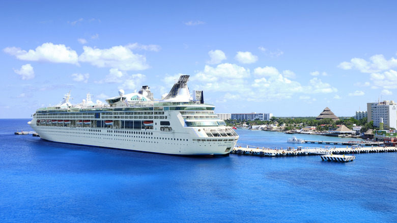 A cruise ship at Cozumel port in Mexico