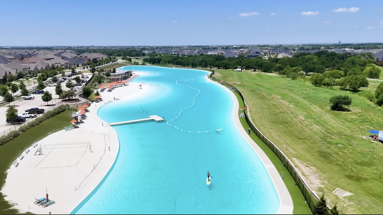 Aerial view of the Lagoon at Windsong Ranch