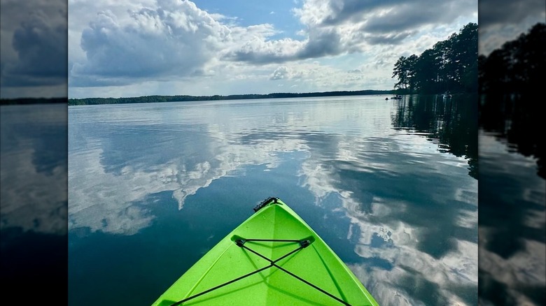 Paddling on the lake at Dames Ferry Park