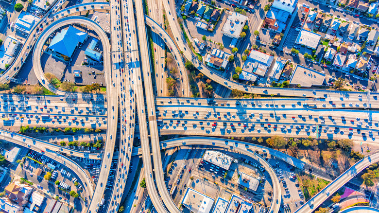 A busy intersection in Los Angeles
