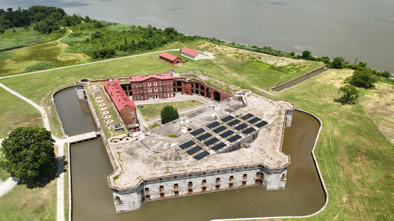 Aerial view of Fort Delaware on Pea Patch Island