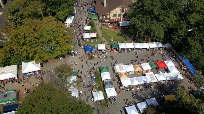 Aerial view of tents and crowds at Arden Fair in Delaware.