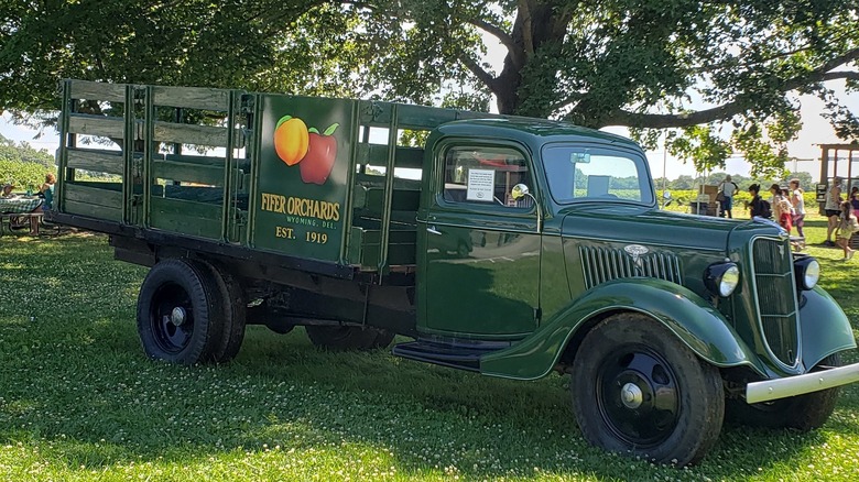 One of the original delivery trucks used at Fifer Orchards