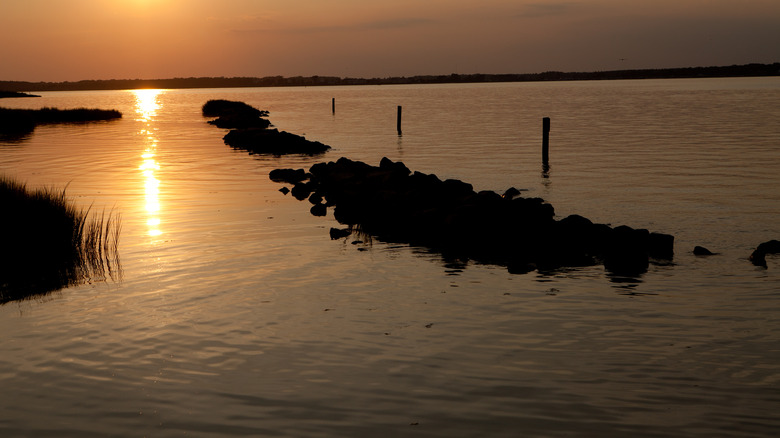 Sunset on the water at Holts Landing State Park