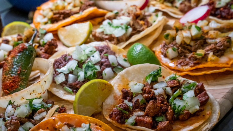 Assortment of authentic tacos