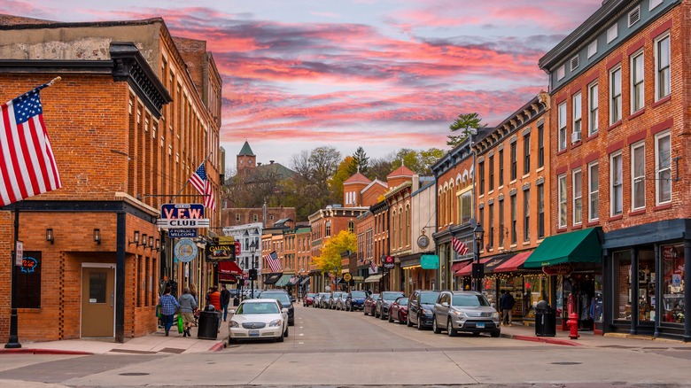 Downtown Galena at sunset