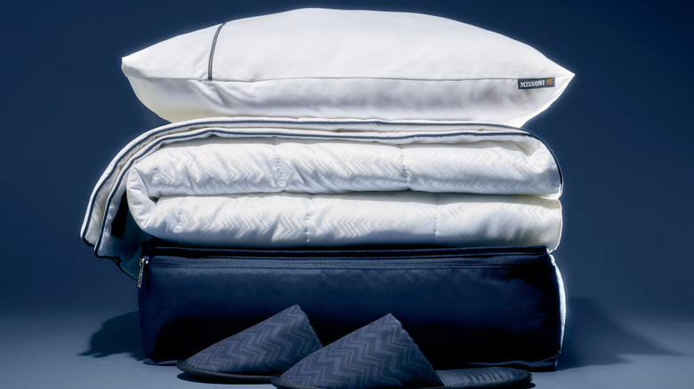 Delta One bedding and slippers designed by Missoni