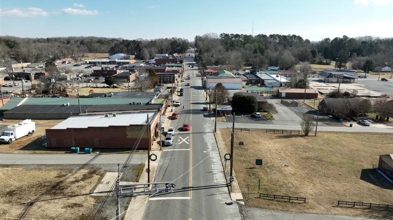 Aerial view of Denton, North Carolina