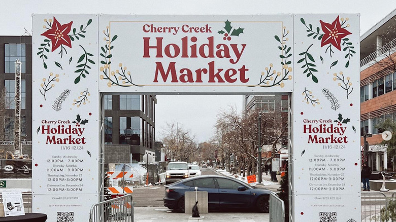 The entrance to the Cherry Creek Holiday Market, Denver