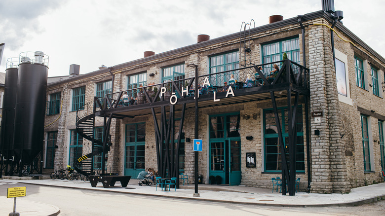Exterior of Pohjala brewery in Tallinn, Estonia