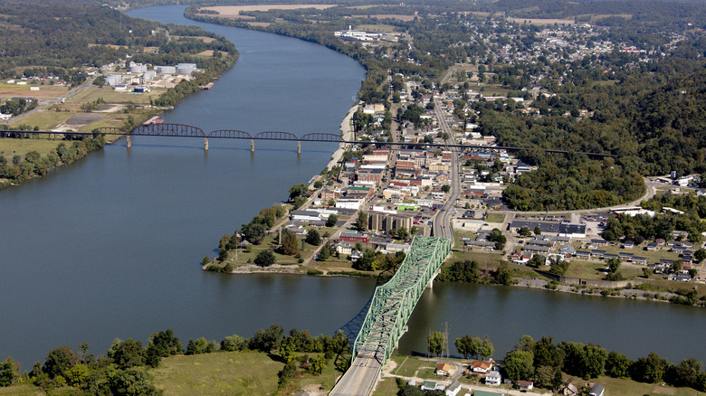 Aerial view of Point Pleasant, West Virginia