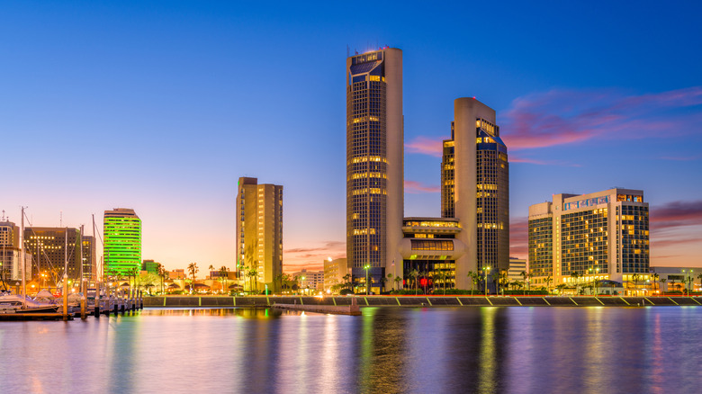 The Corpus Christi skyline in Texas.