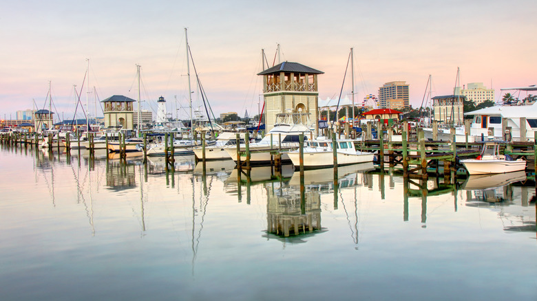 The harbor area in Gulfport, Mississippi.