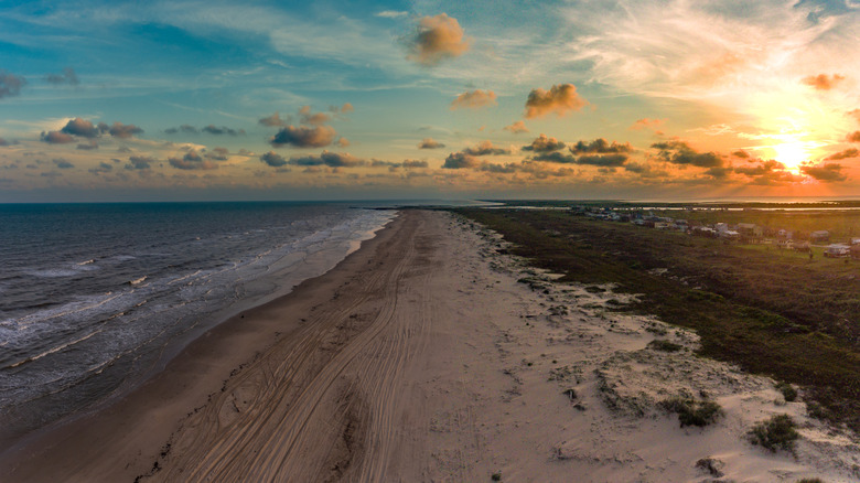 Matagorda Beach during sunset