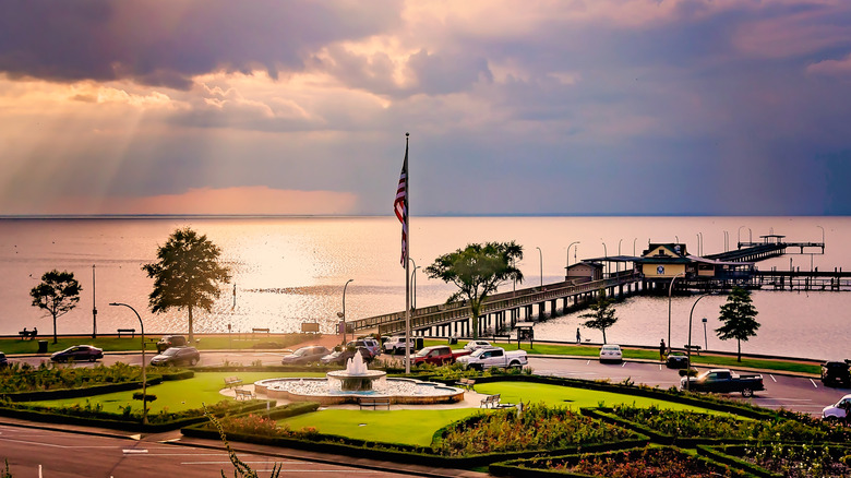 Fairhope, Alabama pier overlooking Mobile Bay