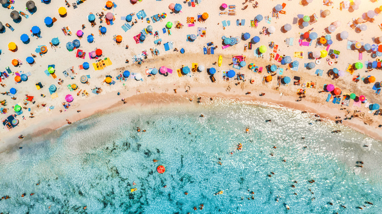 Aerial view of a Mallorca beach