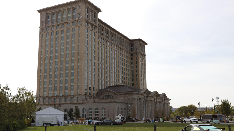An exterior shot of the Michigan Central train station