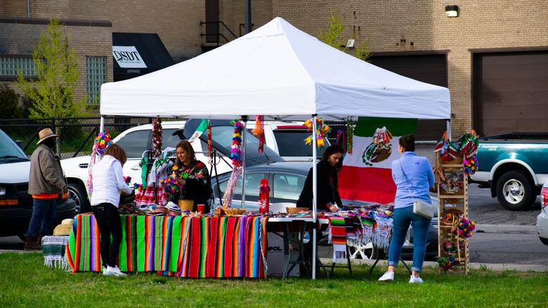 A stand selling Mexican goods at Cinco de Mayo festival in Mexicantown