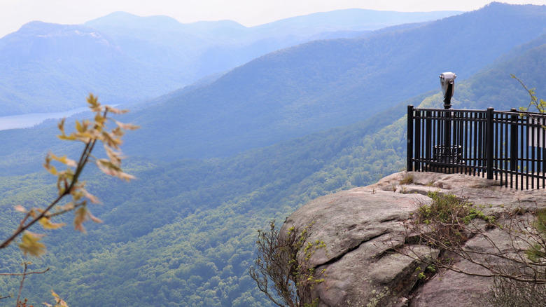 Scenic mountain overlook viewing area at Caesar's Head State Park