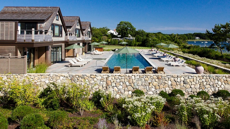 View of the outdoor pool at Weekapaug Inn