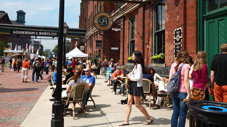 Sidewalk in The Distillery District in Toronto, Canada