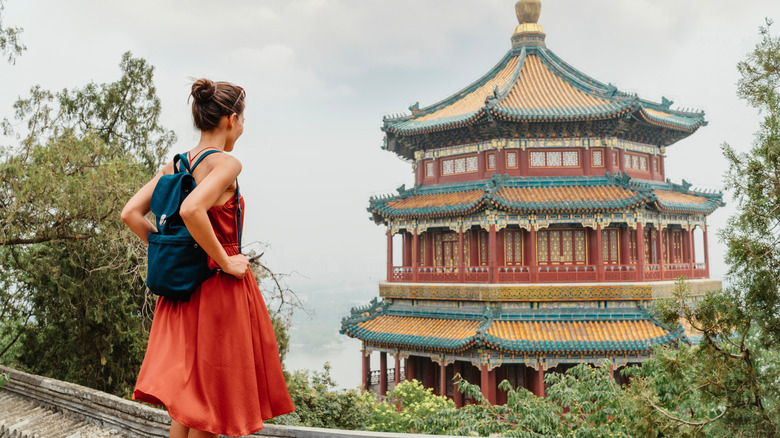 A woman solo-traveling in China