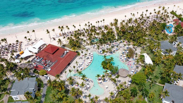 Aerial view of beach and Grand Bávaro Princess Punta Cana