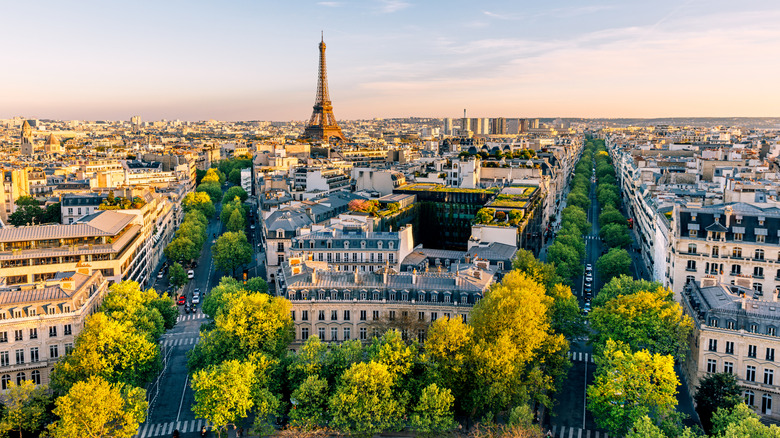 An aerial view of Paris