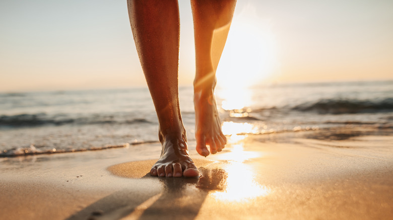 Legs on beach