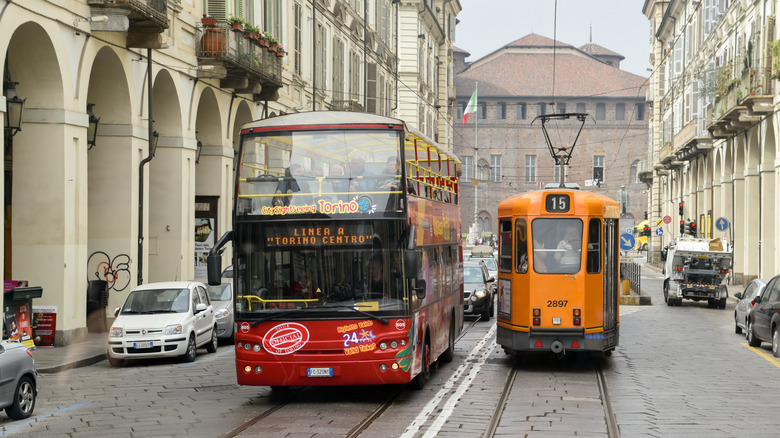 bus and tram in Turin, Italy
