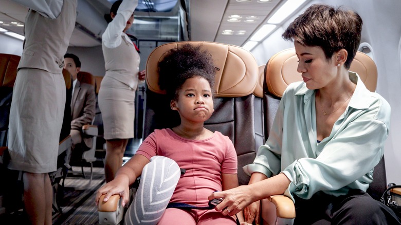 Nervous child on a plane