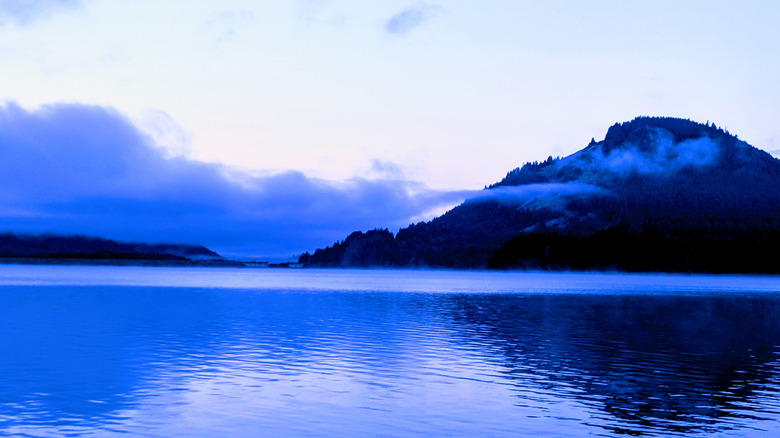 Blue, cloudy day at Dorena Lake