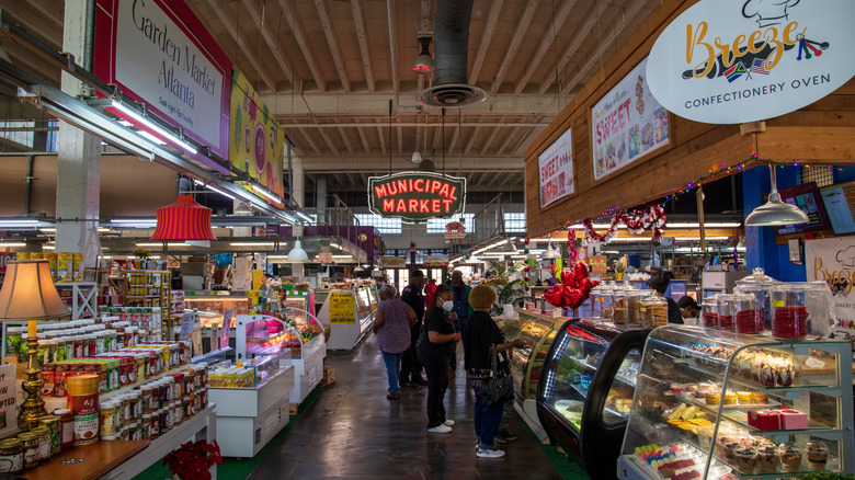 Locals shop at the market