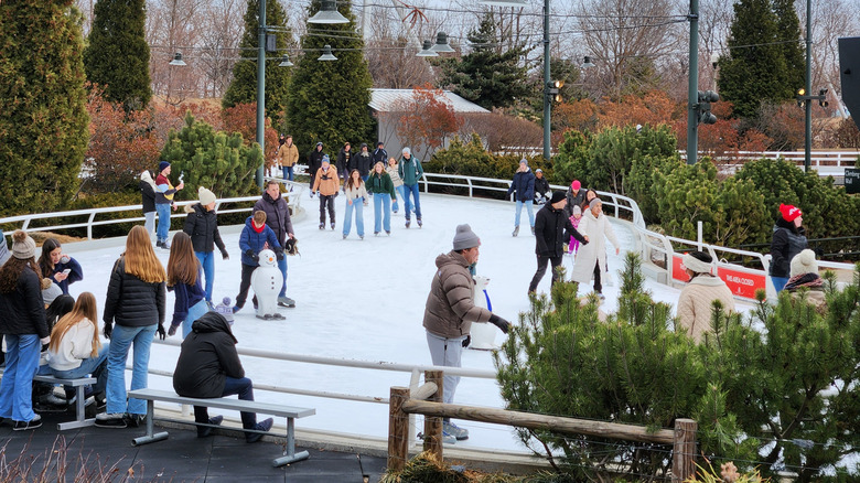 Skaters at the Maggie Daley Park Ice Skating Ribbon