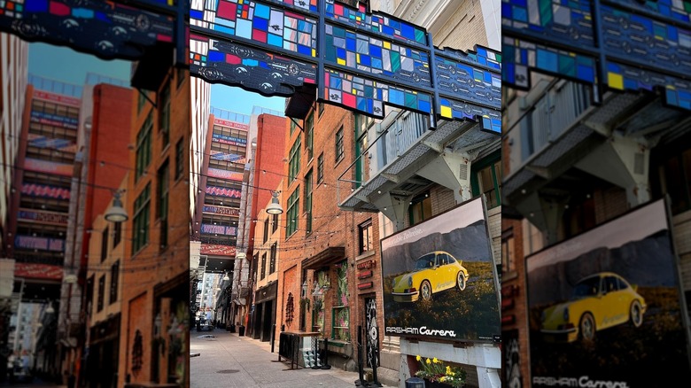 Colorful art installations at The Belt in Detroit