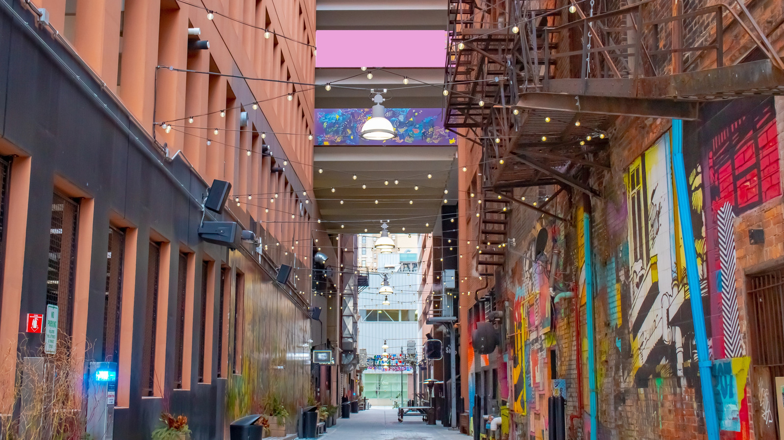 Downtown Detroit's Hidden Alley Blends Bold Murals With Local Culinary